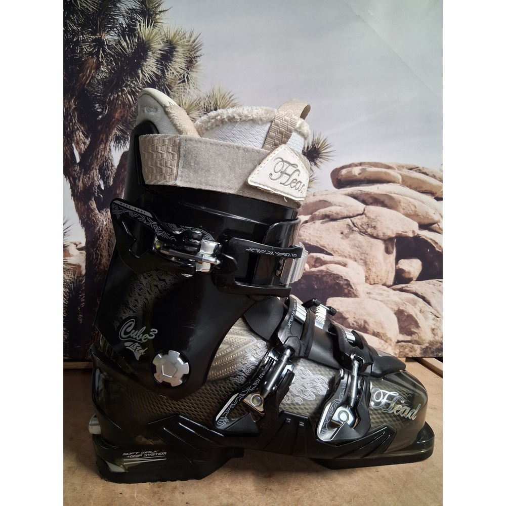 Head Cube3 8 W Womens Ski Boots Black Silver Sz 25/25.5 BSL 301mm WORN TWICE!